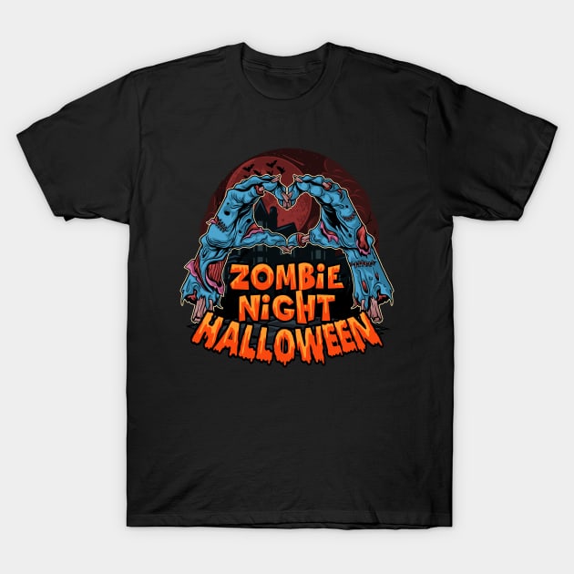 Zombie Hands Halloween T-Shirt by nissiu